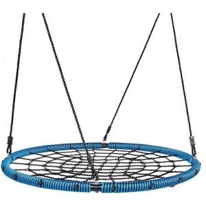 PlayVibe Spider Web Tree Swing 40 Inch Saucer Swing for Kids Outdoor Round Disc Hanger with 900Lb Weight Capacity, 900D Oxford Waterproof Fabric, & Hanging Straps (Blue)