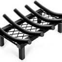 Permade Fireplace Grate with Ember Retainer, 14 Inch Fireplace Log Grate, Heavy Duty Steel Fire Grate, 3/5" Bar Wood Stove Grate,Chimney Hearth Rack Holder for Outdoor Camping Fire Pit,Indoor