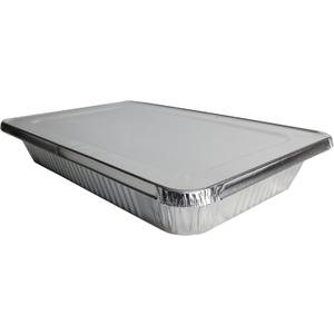 Aluminum Pans With Lids, Large Full Size 21x13x3 Disposable Foil Pans, Heavy Duty Roasting, Baking, Broiling, Catering & Chafing Pans (15, Full-Size w/Lids)