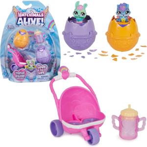 Hatchimals Alive, Hatch N Stroll Playset with Stroller Toy and 2 Mini Figures in Self-Hatching Eggs, Kids Toys for Girls and Boys Ages 3 and up