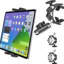 Clamp Tablet Holder & iPad Clip for Square and Round Tubes, Heavy Duty Metal Tablet Mount for Golf Carts, Tractor, Excavator, Bulldozer, Loader, Crane, Forklift, Boat, Fit for 4-13" Devices