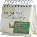 DaySpring - Promises & Blessings: Scriptures Verses for Every Day of the Year - Perpetual Calendar, 1.5" x 5.25" x 5.5" (16766)