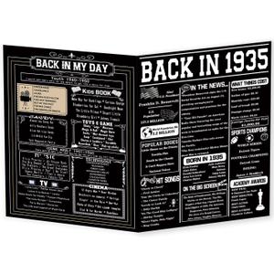 5 x Asmallgf Large 90th Birthday Card Gift for Grandpa Grandma Mom Dad, Retro Turning 90 Birthday Decorations for Women Men, Vintage 90 Year Old Bday Gift Ideas, 90 Birthday Cards