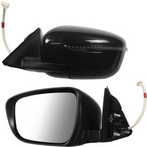 Left Driver Side Mirror fit for Nissan Rogue S, SL, SV, SV Hybrid 2017 2018 2019 Rear View Door Mirror Black 7 wires POWER|LAMP|HEAT(NOT FOR Sport)