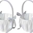 Wedding Flower Girl Basket Vintage Flower Basket Jute Roses Rustic Wedding Flower Girl Basket (D)