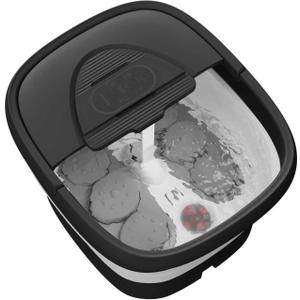 Collapsible Foot Spa with Heat and Remote, Heated Foot Bath Massager with Timer, and 24 Motorized Shiatsu Massage Balls, Foot Soaking Tub Supports Hot/Cold Water Soaking