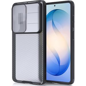 Nillkin for Samsung Galaxy S26 Ultra Case With Camera Cover, [Patented Lens Protection] Slim Military-Grade Shockproof Silicone Case, Anti-Slip S26 Ultra Rugged Phone Case for Men & Women, Clear Black