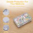 30 Day Pill Organizer, Monthly Medicine Box with 30 Compartments, Squeeze to Open, Large Portable Pill Case for Vitamins/Pills, BPA-Free (White)