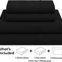Pure Bedding Bed Sheets - Full Sheet Set [4-Piece, Black] - Hotel Luxury 1800 Brushed Microfiber - Soft and Breathable - Deep Pocket Fitted Sheet, Flat Sheet, Pillow Cases