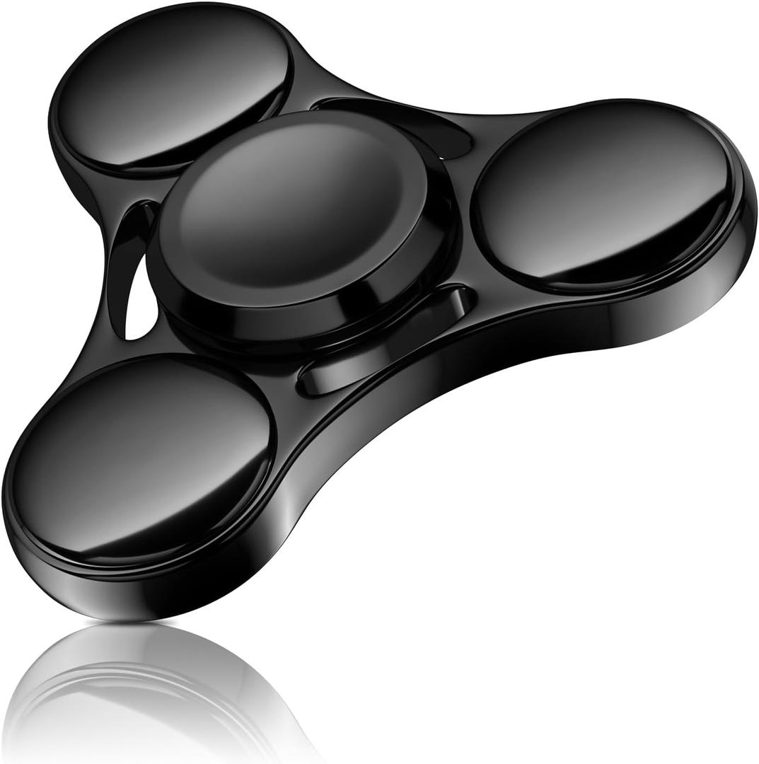 ATESSON Fidget Spinners Toy,Ultra Durable Stainless Steel Bearing High Speed 3-5 Min Precision Brass Metal Finger Spinner,EDC ADHD Stress Relief Anxiety Relieves Reducer for Kids and Adults (Black)