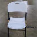 Amazon Basics Sturdy Foldable Plastic Chair, Portable, 350-Pound Capacity, White, 6-Pack