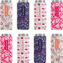 Slim Standard 12oz Can Holder for Beer&Soda, 8 Pack Can Cooler Sleeve for Beverage Soda Drinks, Insulated Neoprene Can Cover, Reusable Can Covers for Women (Multicolor-2, 12oz Slim Can)