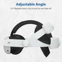 Dobewingdelou Head Strap Accessories Compatible with Quest 3/Quest 3S Replacement Elite Strap for Enhanced Comfort Adjustable Support with PU Sponge Pad