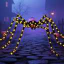 5.5FT Giant Spider Halloween Decorations with 100 LED, Plug-in Pre-Lit Light Up Scary Spider Halloween Decorations, Large Spider Decorations for Outdoor, Yard, Lawn, Exterior Walls