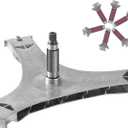 DC97-16509B Washer Flange Shaft Assembly Compatible with Samsung Washing Machine, with DC60-40137A Spider Hex Bolt (6 Pack) Replace DC97-16509B DC97-16509A PS4221666 3282591