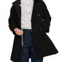 Meikulo Boys Double Breasted Pea Coat Kids Winter Notched Collar Overcoat 5-14 Years (10-12 Years, Black)