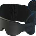 SARISUN Travel Pillow for Airplanes, Ultra-Thin Breathable Airplane Pillow Alternative, Airplane Head Strap with 3D Sleep Eye Mask, 360 Support for Long Flight, Work for Seats with Headrest, Black