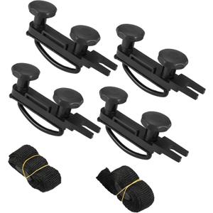 ACROPIX 4 PCS Universal Roof Box U Bolt Clamps Rooftop Cargo Carrier Rack Bolts 83mm Internal Width W/ 8 Lock Nuts and 2 Straps Cargo Carrier Mounting Fitting Iron Bolts Car Parts