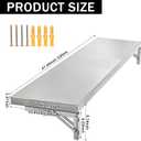 47" x 11" Stainless Steel Folding Concession Shelf Food Truck Serving Counter with Locking Bracket Heavy Duty Fold Out Service Table Drop Down Workbench for Kitchen Workshop Wall Mounted Serving Tray, 47.24 x 11.41 x 5.74 inches