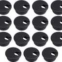 2 x 15 Pack 1.5 Inch Desk Cable Hole Cover Grommet - Plastic Wire Cord, Black