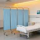 tonchean 4-Panel Medical Privacy Screen, 79 x 71'' Hospital Screen on Wheels, Portable Medical Privacy Partition for Clinics Nursing Homes and Exam Rooms