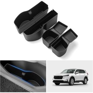 Shademax 4PCS Car Door Tray Organizer for Honda CRV CR-V Accessories 2023 2024 2025 2026 Car Front and Rear Door Slot Pocket Tray Organizer CRV Door Side Storage Box TPE Material Black