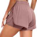 Haimont Women's Running Shorts 2 in 1 High Waisted Athletic Shorts with Drawstring Pockets 3" Compression Liner Shorts