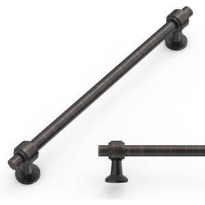 Amerdeco 10 Pack Oil Rubbed Bronze Cabinet Pulls 6.3 Inch(160mm) Hole Center Drawer Pulls Cabinet Hardware Kitchen Cabinet Handles for Bathroom ZH0069