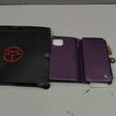 Defencase Compatible with iPhone 13 Case Wallet with RFID Blocking Card Holder for Women and Men, Fashion PU Leather Magnetic Snap Flip Zipper Strap Wallet Phone Case Fit for iPhone 13 6.1", Purple