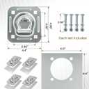 Recessed D Ring Tie Down Anchors 4 Pack (6,000 Lbs), Heavy Duty Trailer Floor Tie Downs and Anchor Points for Securing Cargo, Equipment, ATV, UTV, Truck Silver