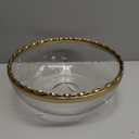 Oakoa Home Modern Large Dinner Plate Glass Fruit and Vegetable Salad Bowl Golden Border Dinner Plate Home Dessert Noodle Soup Large Bowl Kitchen Tableware Stackable Dinner Plates 