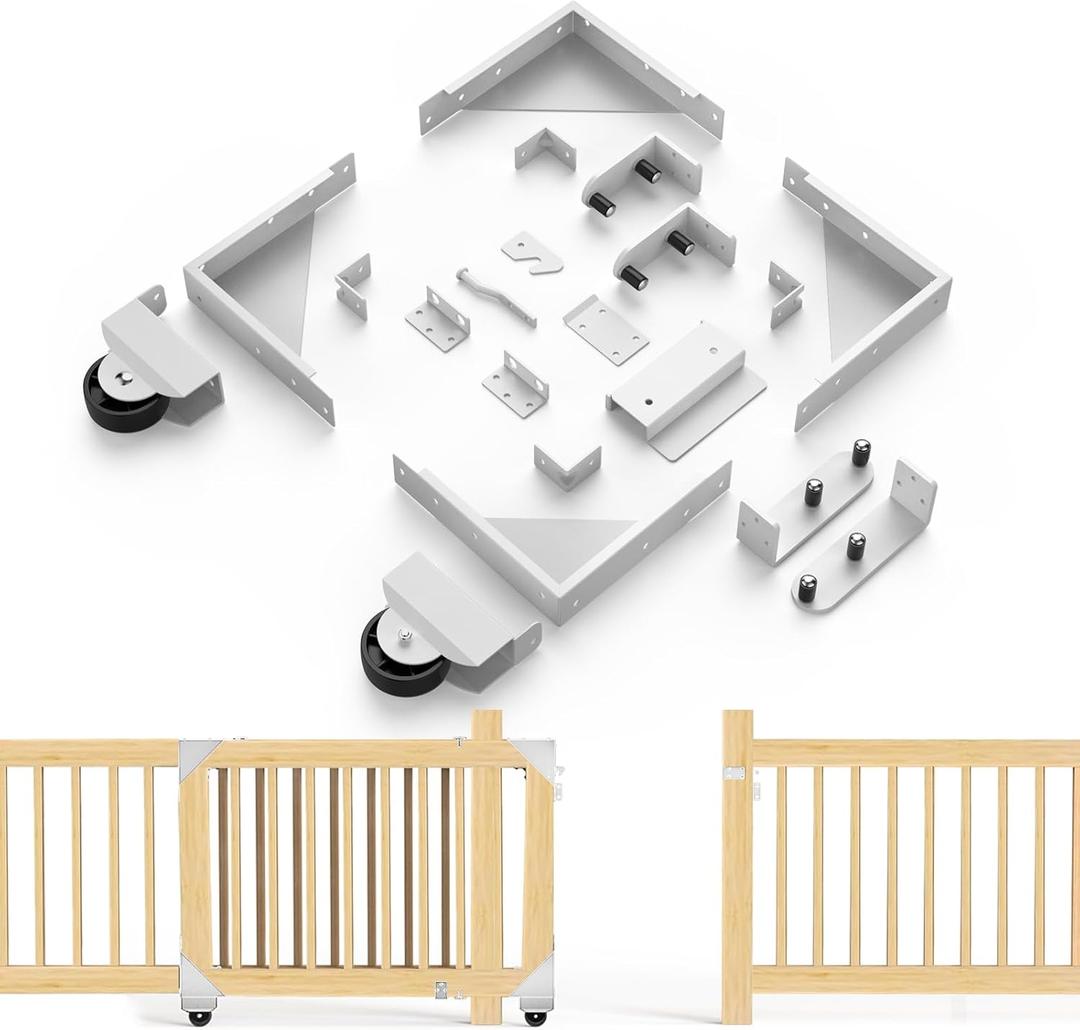 MOFEEZ Sliding Gate Kit Heavy Duty Rolling Gate Hardware Kit for Smooth Quiet Sliding Operation White