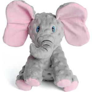 DODODOLA Dog Toys Puppy Toys Cute Squeaky Elephant Dog Toy with Crinkle Paper Stuffed Plush Animal to Keep Them Busy for Small Medium Large Dogs