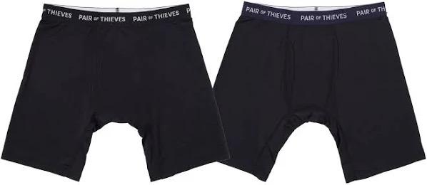 Pair of Thieves Super Fit Long Boxer Briefs for Men - Ultra Soft, Breathable, Quick-Dry Underwear 4-Way Stretch (2 & 2 Pack)