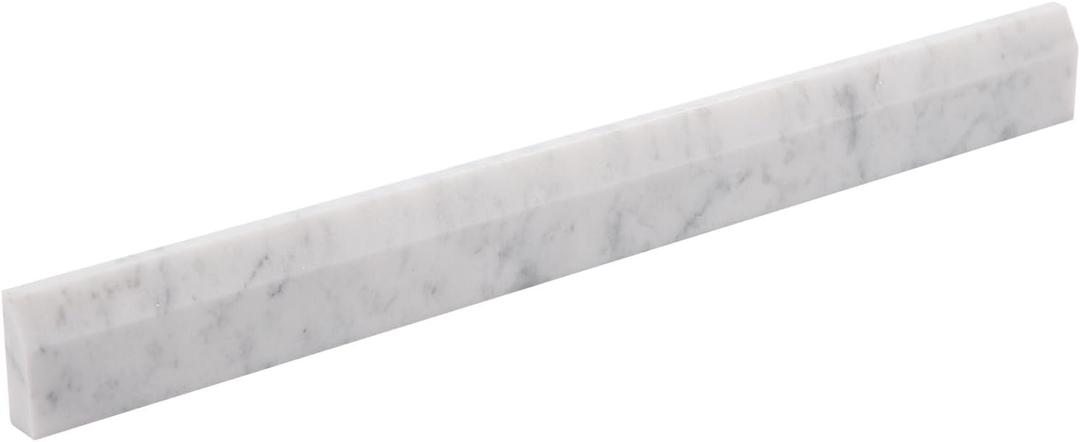 Carrara White Marble Pencil Liner, Marble Pencil Trim Molding 3/8x12 Inch Polished for Bathroom Shower Kitchen Backsplash Wall  Pcs/Box