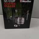 Mueller 12-Cup Drip Coffee Maker - Borosilicate Carafe, Auto-Off, Reusable Filter, Anti-Drip, Keep-Warm Function, Clear Water Level Window Coffee Machine, Kitchen Essentials & Accessories (Black)