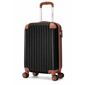 Cosbarn Carry On Luggage 20 Inch Luggage 22x14x9 Airline Approved with Wheels and TSA Lock, ABS Lightweight Hardshell Travel Suitcase Set with Duffel Bag Travel Bag for Men Women (Black)