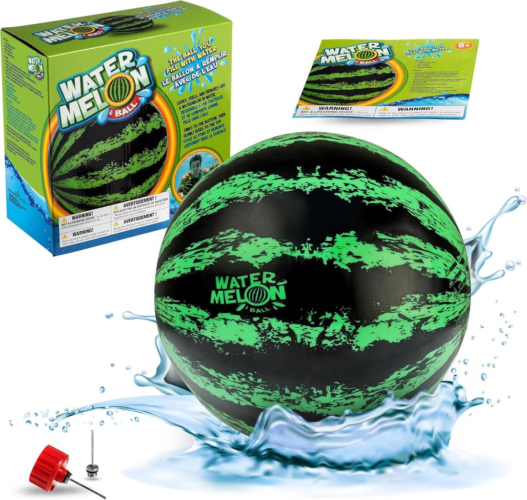 Watermelon Ball The Original Pool Toys for Kids Ages 8-12 - 9 Inch Pool Ball for Teens, Adults, Family - Pool Games, Pool Toys, Fun Swimming Pool Games, Water Football, Tag, Diving and Beach Ball Play