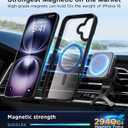 SUCGLES for iPhone 16 Plus Case with MagSafe [Ultra Strong Magnetic] [12FT Military Drop Protection] [Shockproof Bumper] Slim Thin Mag Safe Phone Cover 6.7" for Apple 16plus (Black)