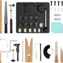 GAXPAK Ring Bender Tool Ring Bending Tool, Spoon Ring Maker Machine Jewelry Making Kit with Nylon Dies, Complete Ring Bending Tool Set Ring Measuring Kit Ring Making (Black 2)