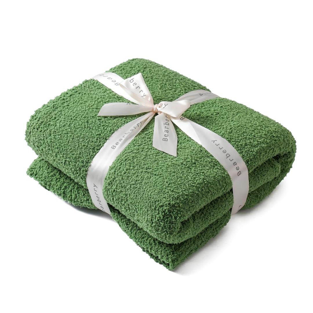 bearberry Super Soft Fluffy Throw Blanket Lightweight Cozy Warm Bed Blankets for Couch Bed Sofa All Season (Avocado Green, 60”x80”)