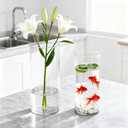 2 Pack Acrylic Cylinder Vases, Non-breakable Vase for Centerpieces, 8,14 inch Tall Clear Flower Vase Bulk Floating Candle Holder for Wedding Table Home Decor