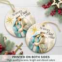 4 x Nativity Scene Ornament 2025, Catholic Gifts for Christian Family, Believers, Friends, Neighbors, Holy Family with Baby Jesus Ceramic Ornaments for Religious Christmas Decorations