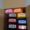 Crtiin 8Pcs Office Stamp Set Message Self Inking Rubber Stamp Set for Office Stamps Completed Faxed Scanned Stamps for Message Supplies(Mixed Colors)