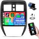 2G+64G Android 13 Car Stereo for Nissan Versa Sedan 2015-2019 Radio Wireless Carplay Android Auto, 10.1 Touchscreen Car Radio GPS Navigation/Mirror Link/Bluetooth/EQ/FM/RDS Radio + Backup Camera & Mic