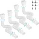 Gutterlix 4 Pack Flexible Gutter Downspout Extensions Extendable from 21" to 67", Downspout Extender Comes with Adapters, Thickened Down spout Drain Extension for Rainwater Drainage(White)