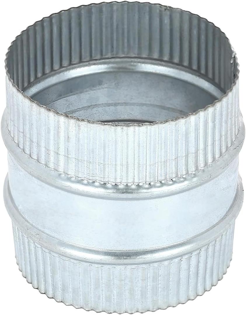 PATIKIL 4 Inch Duct Connector Coupling, Galvanized Steel Straight Dryer Vent Coupler Flexible Ducting Collar Connector Round Crimped Ventilation Duct Extension for HVAC System Pipe