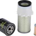 CH15553 M801002 CH15451 Engine Filter Service Maintenance Kit fits for John Deere 650 750 Compact Tractor 2T80 3T80 Engine Oil Air Fuel Filter