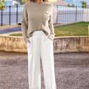 PRETTYGARDEN Two Piece Sets for Women 2026 Pullover Sweater High Waisted Sweatpants Tracksuit Lounge Set Fall Winter Outfits (Khaki Beige White,XX-Large)