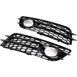 Topteng Honeycomb Style Fog Light Grill Bumper for Audi A4 S-LINE (8K2, B8) 2008 2009 2010 2011 2012 Sport Version, for Audi S4 08-12 Sport Version
